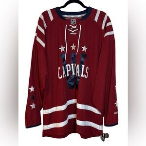 Reebok Capitals Red and White Jersey